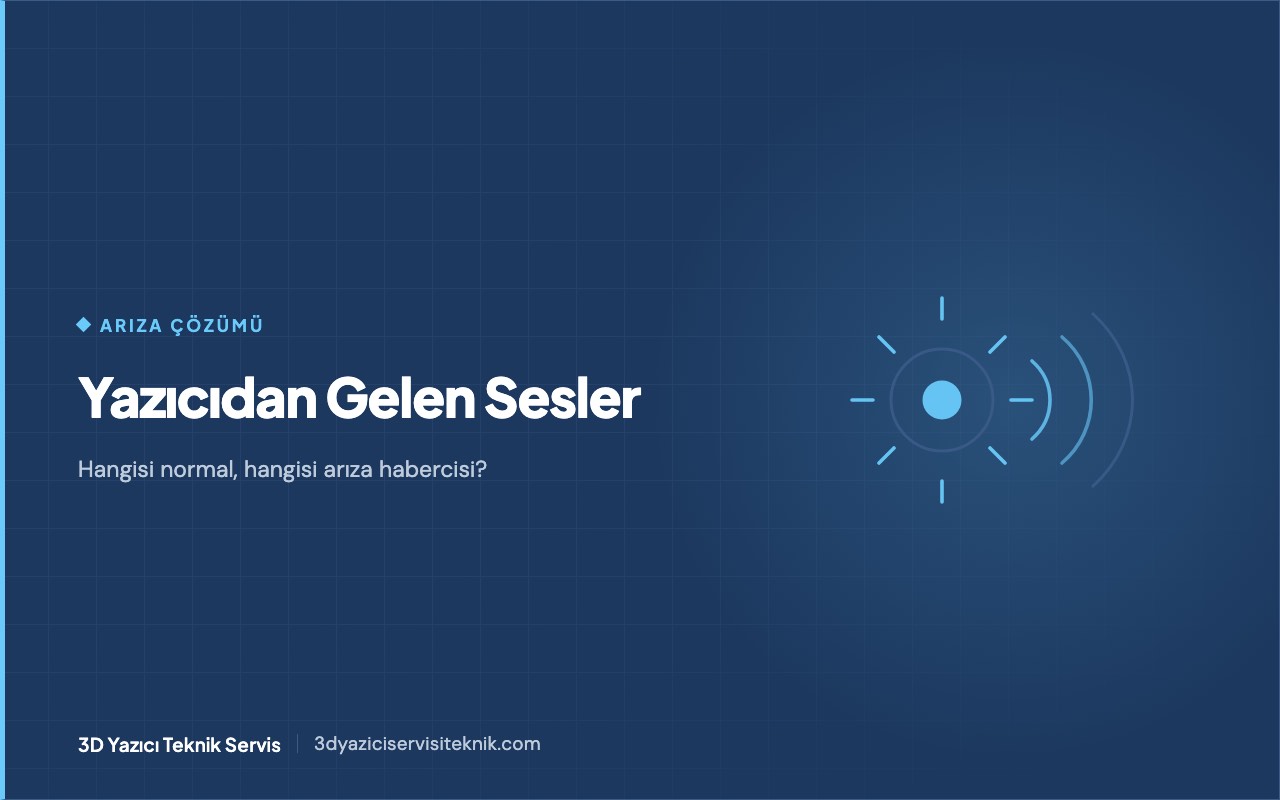 3D yazıcıda anormal ses kaynağı — dişli ve yayılan ses dalgaları şeması