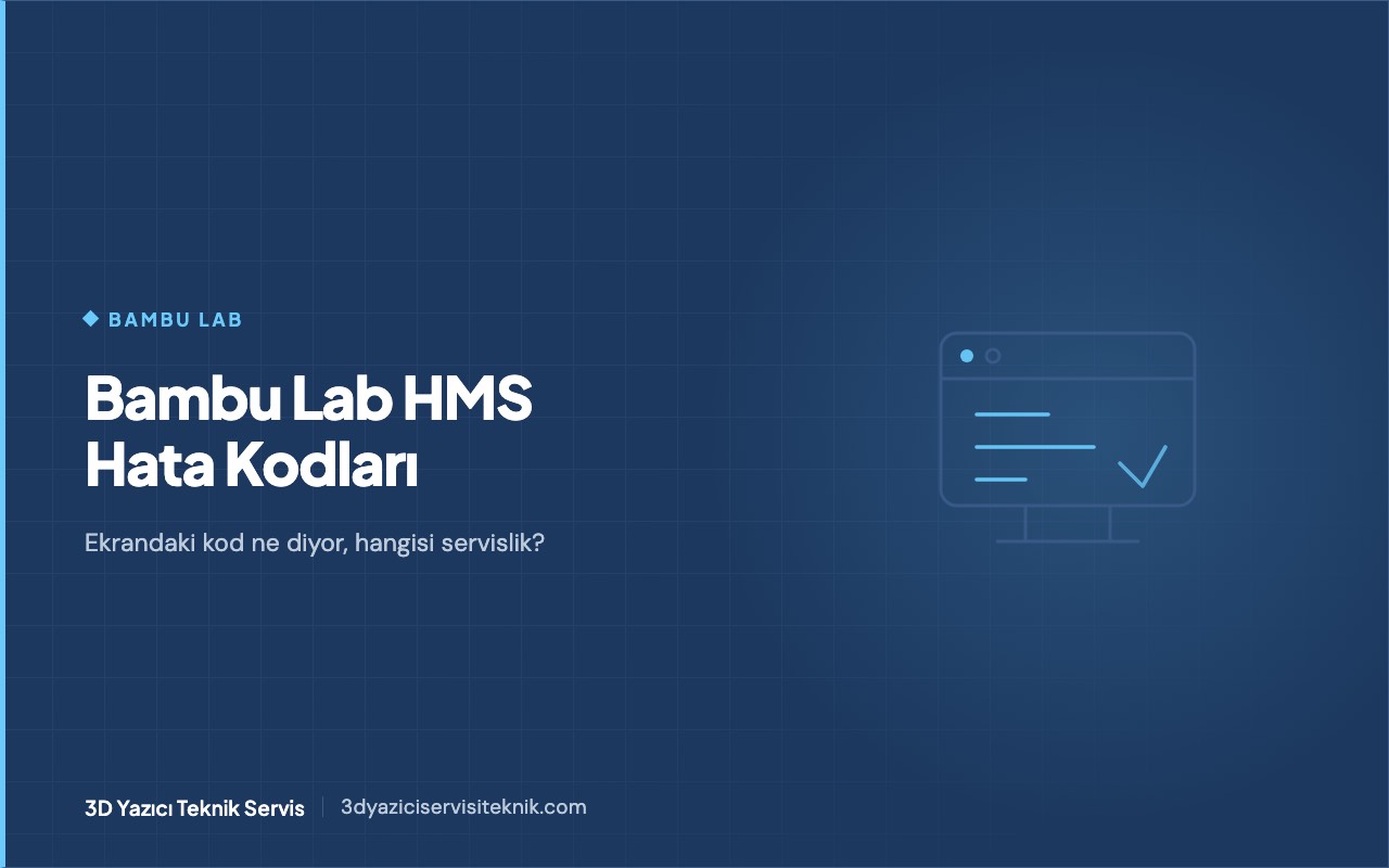 Bambu Lab HMS hata kodları temsili kapak görseli — ekran ve hata satırları çizimi