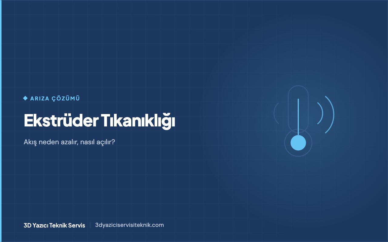 3D yazıcı blog kapağı: Ekstrüder tıkanıklığı — termometre ve uyarı dalgası şeması