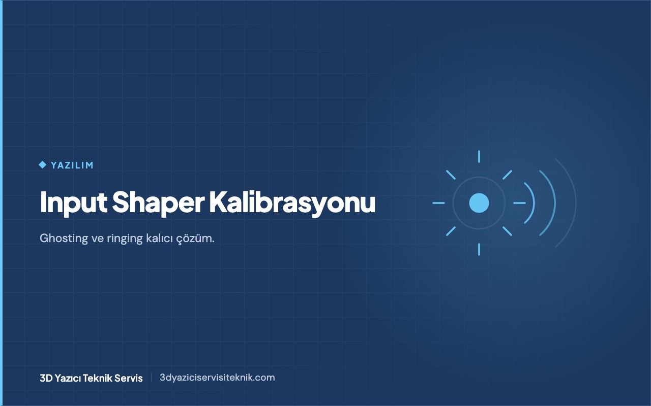3D yazıcı blog kapağı: Input shaper ile ghosting ve ringing çözümü — yayılan titreşim dalgaları şeması