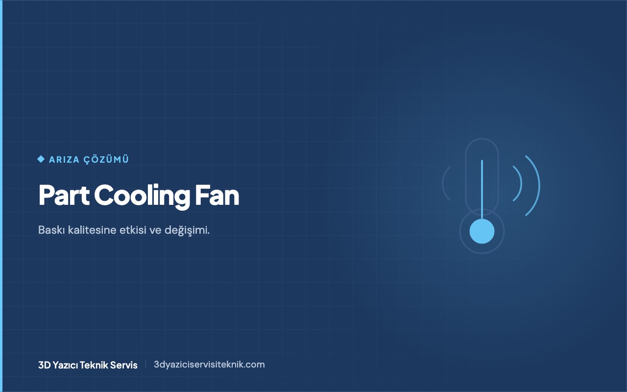 3D yazıcı blog kapağı: Part cooling fan — termometre ve uyarı dalgası şeması